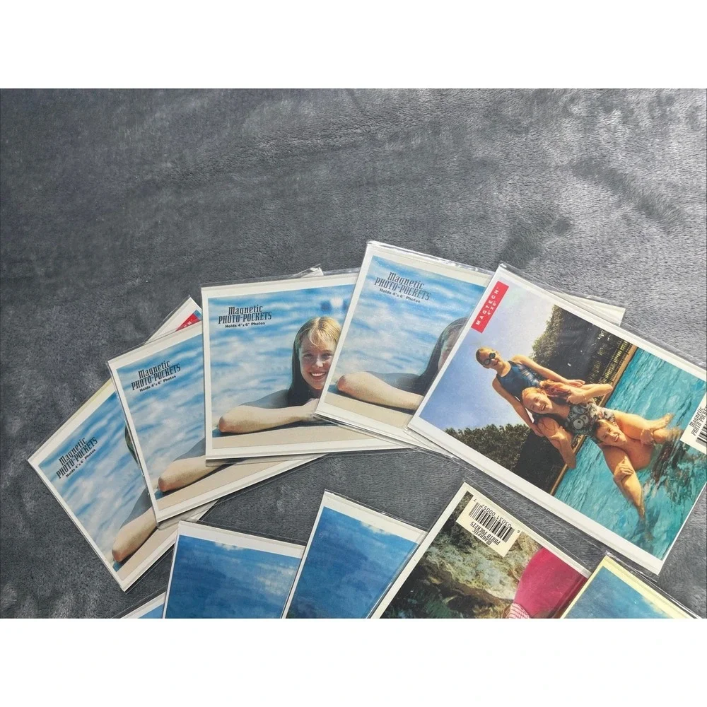 Vintage Magnetic Photo Sleeves Pictures Easy Slide Display Pockets Lot of 10 NEW